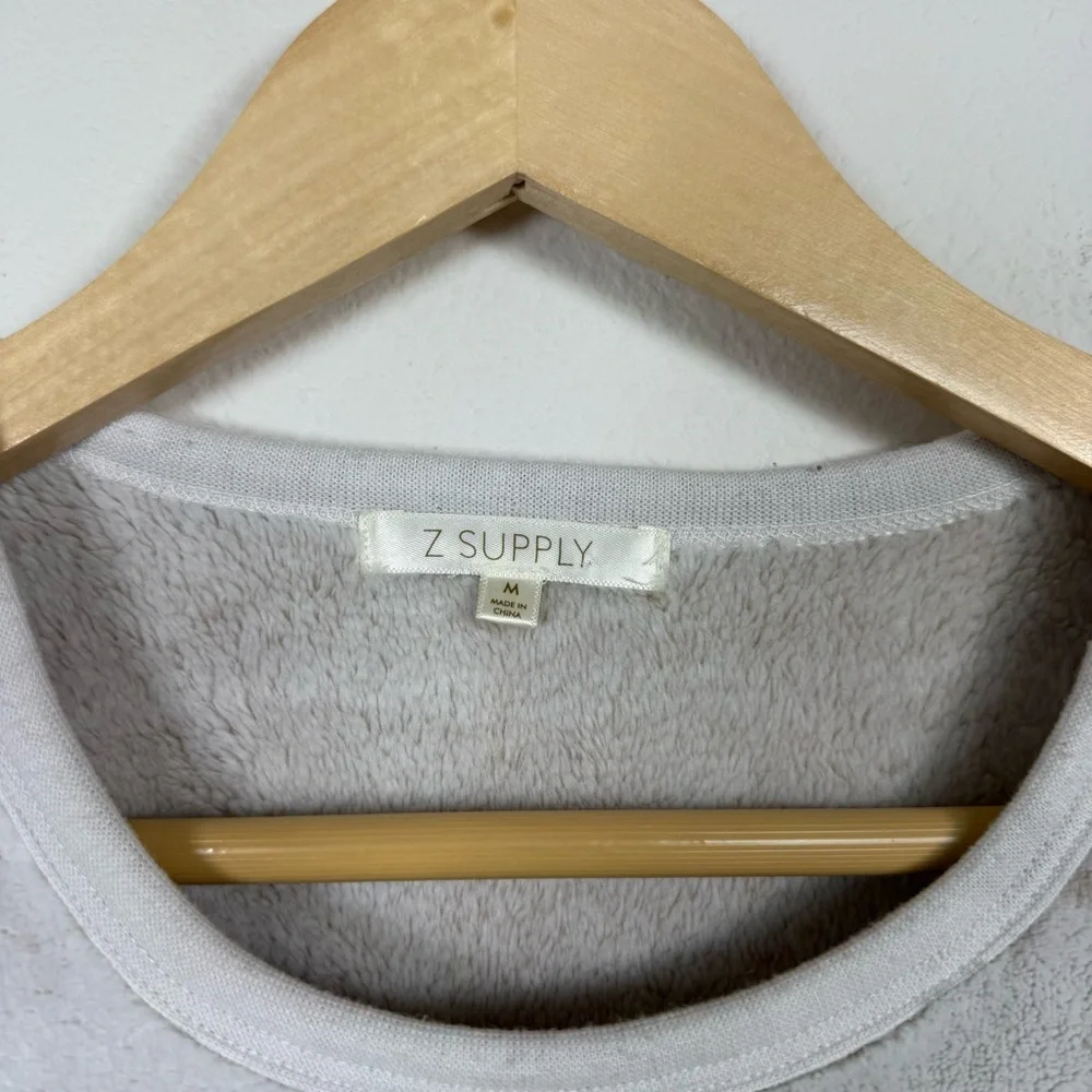 Z Supply Women’s Frosted Plush Star Long Sleeve Top Grey Size M - Picture 7 of 12